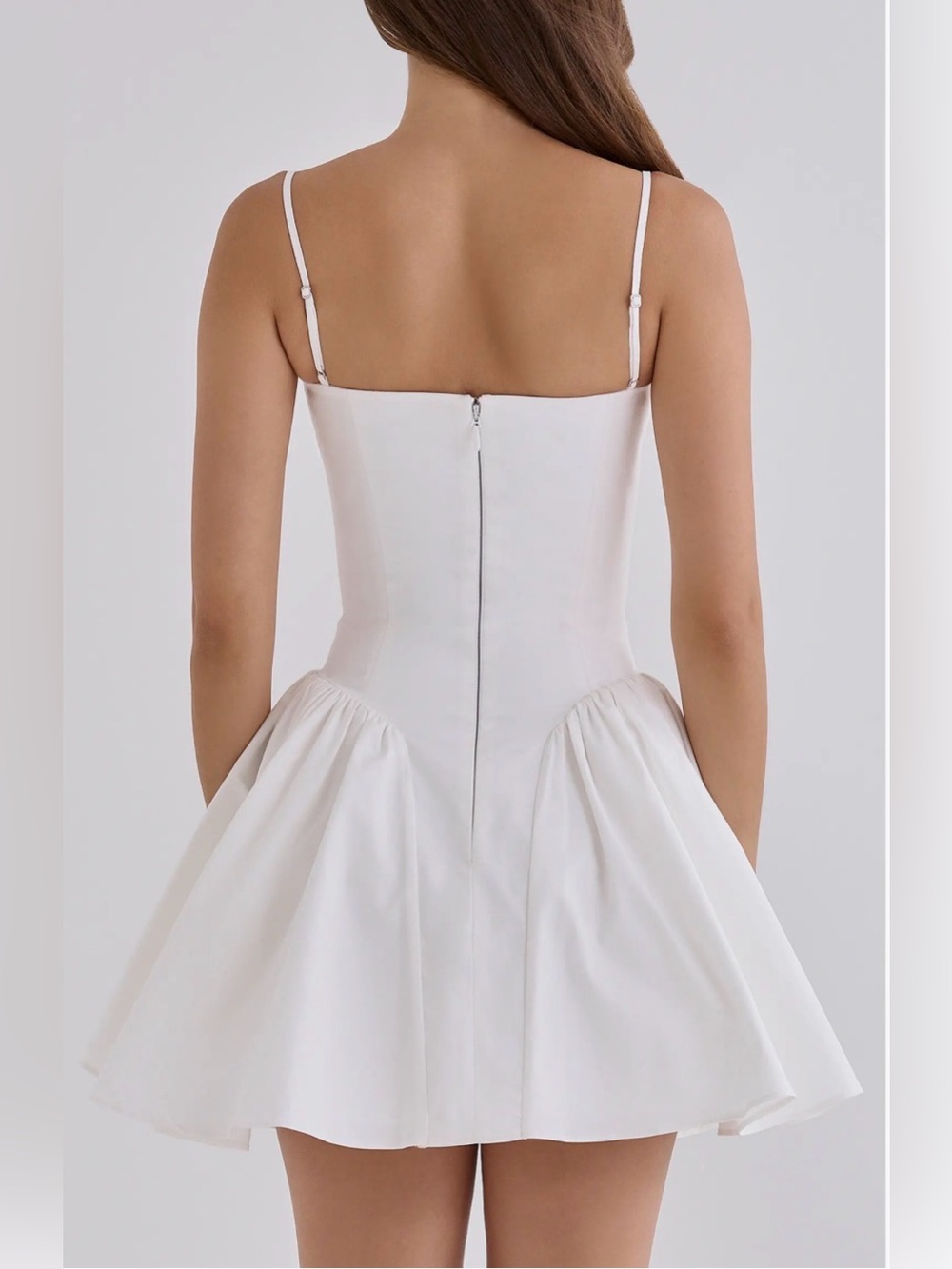 NEW HOUSE OF CB Samaria Corset Fit & Flare white Mini Dress sz S - Picture 2 of 11